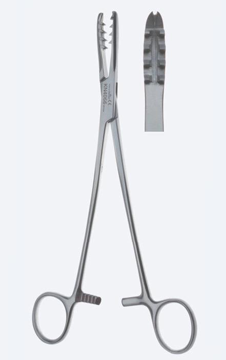 Зажими Bircher-Ganske для утримання кісток, для метрвої частини кістки, з кремал, ширина 6,9 мм, довжина 205 мм. Бренд - Asanus Medizintechnik Gmb, Німеччина